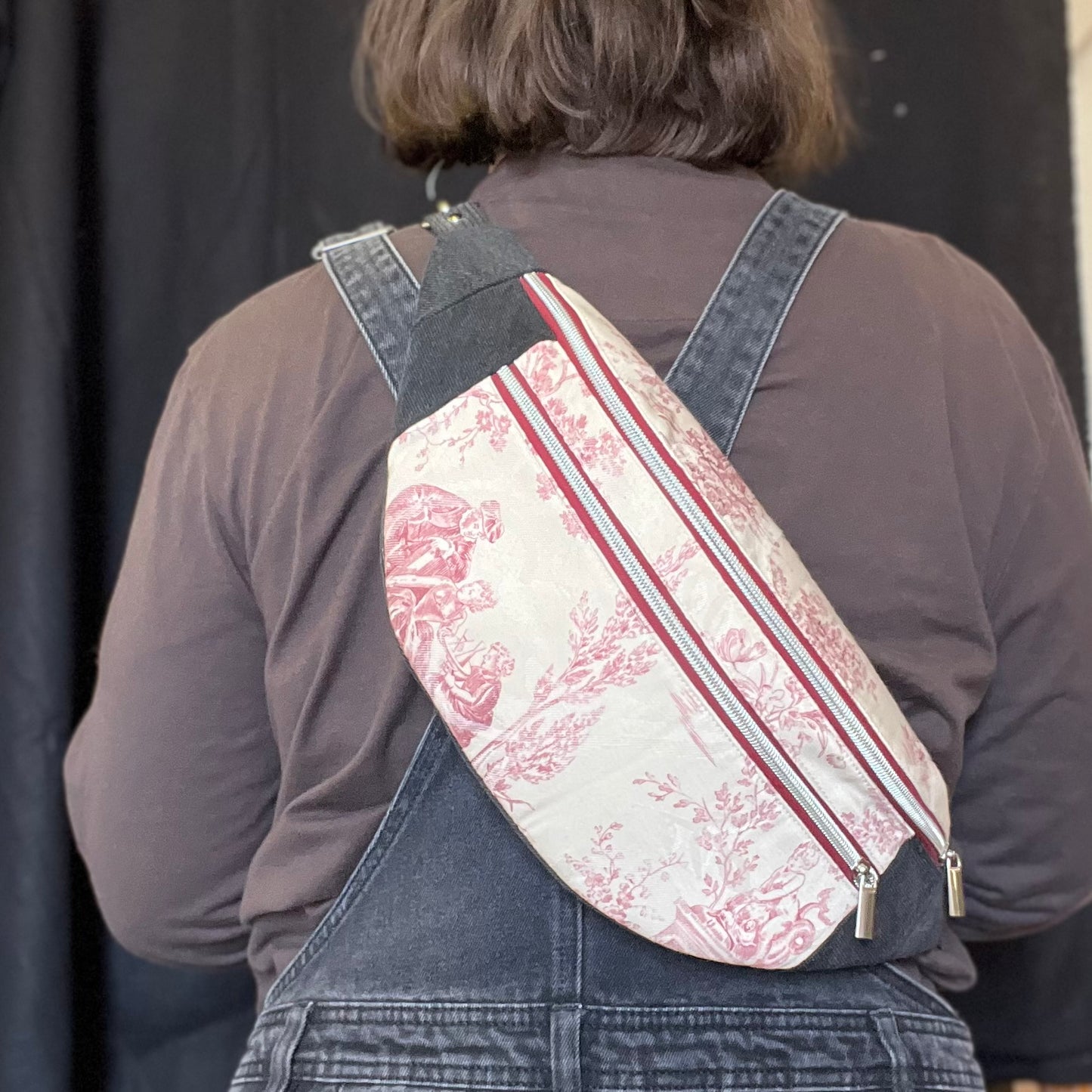 Upcycled Toile De Jouy Bum Bag, Handmade Recycled Crossbody