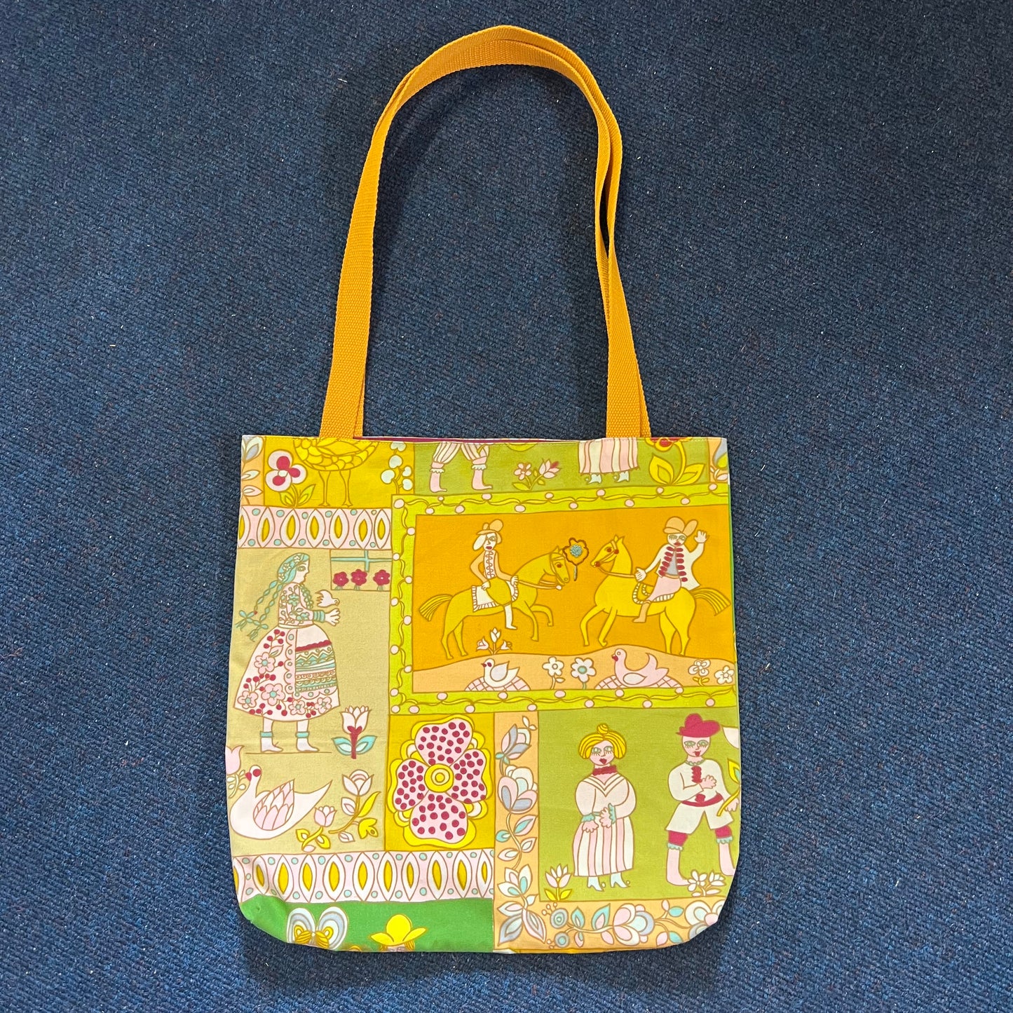 Upcycled Tote Bag in Unique 1970s Reclaimed Fabric