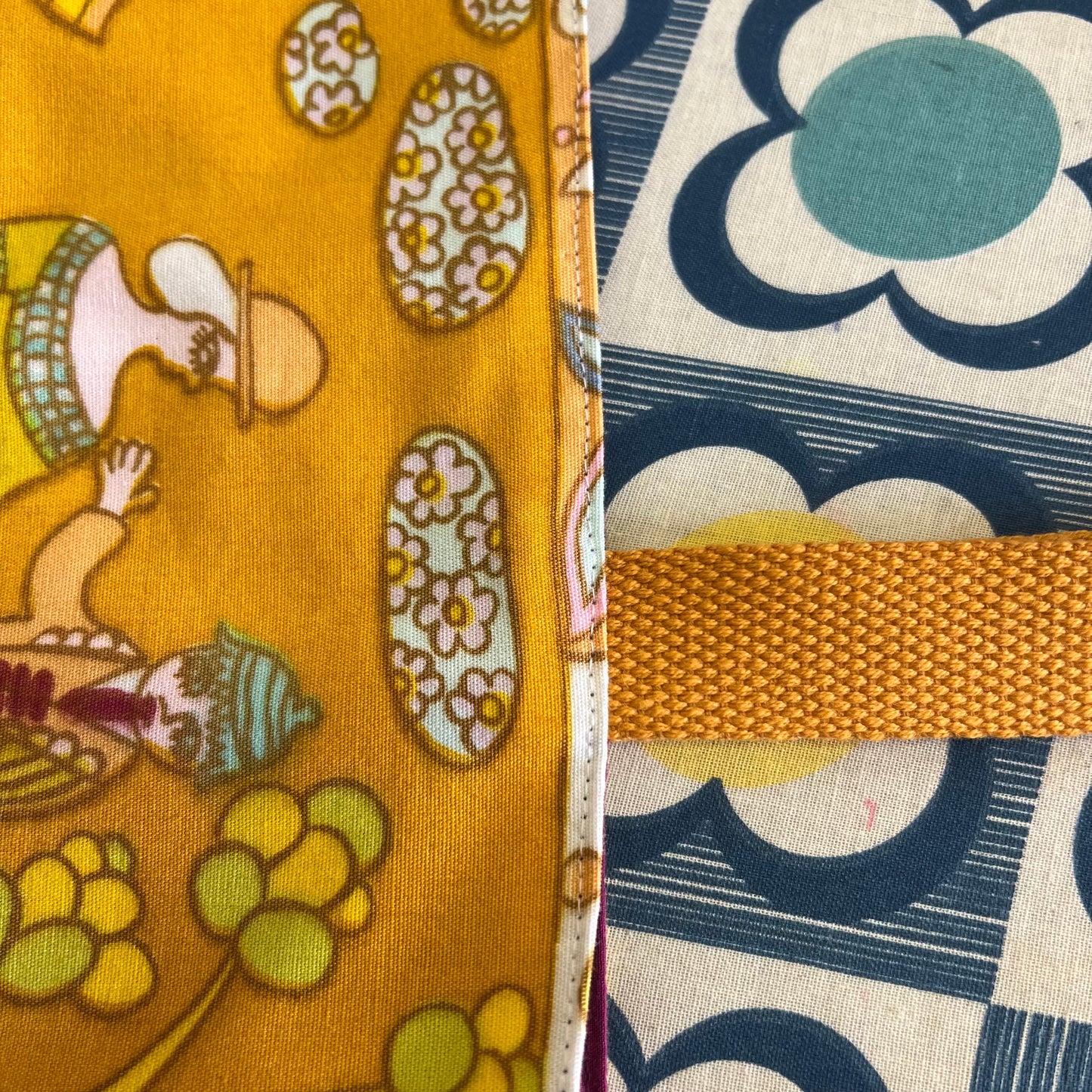 Upcycled Tote Bag in Unique 1970s Reclaimed Fabric
