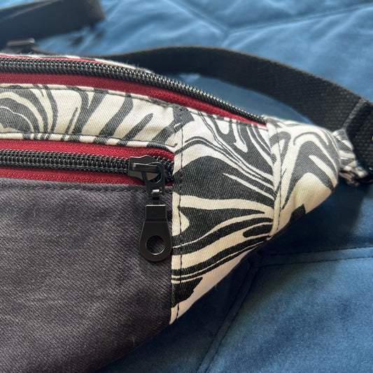 Upcycled Denim Bum Bag, Handmade Recycled Crossbody Bag