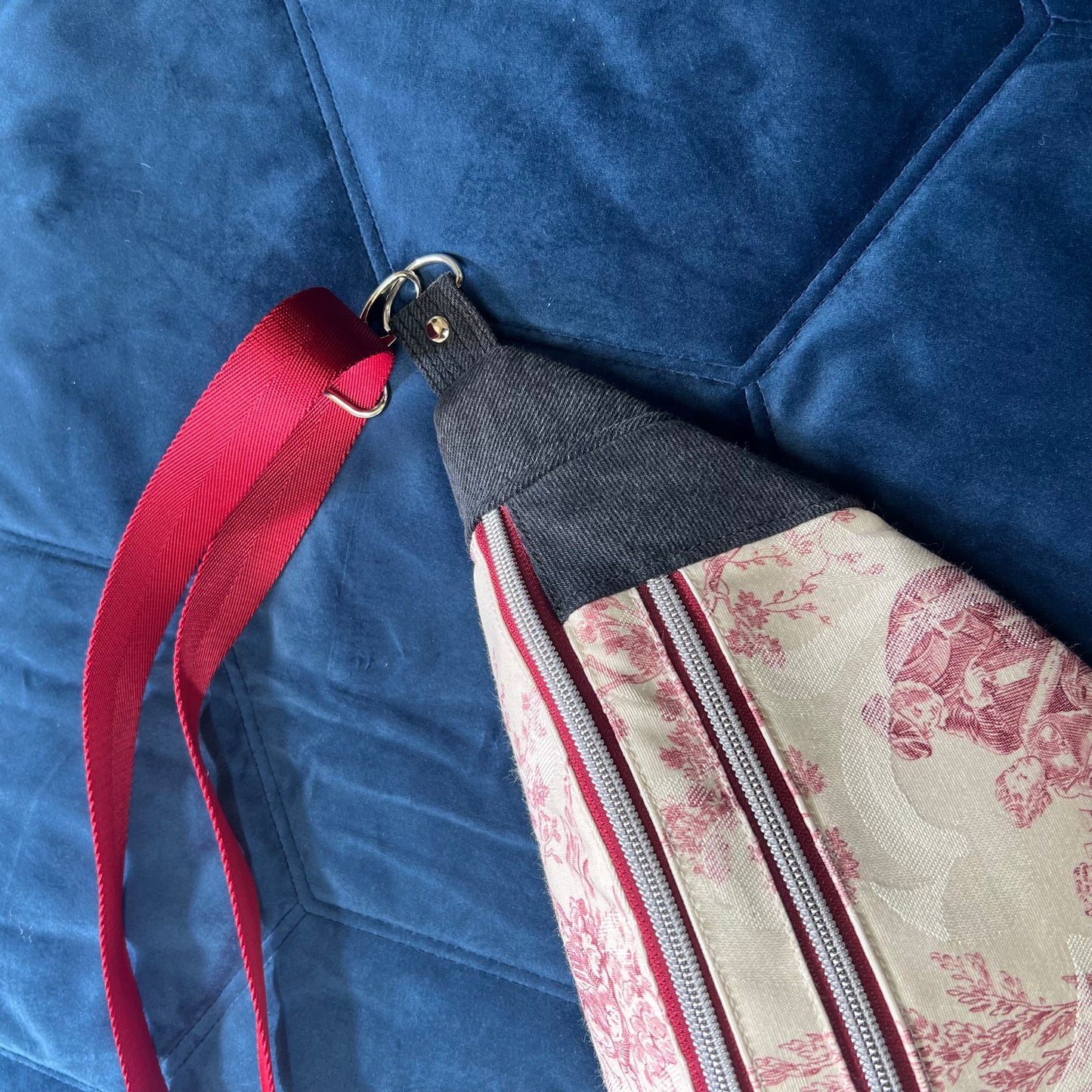 Upcycled Toile De Jouy Bum Bag, Handmade Recycled Crossbody