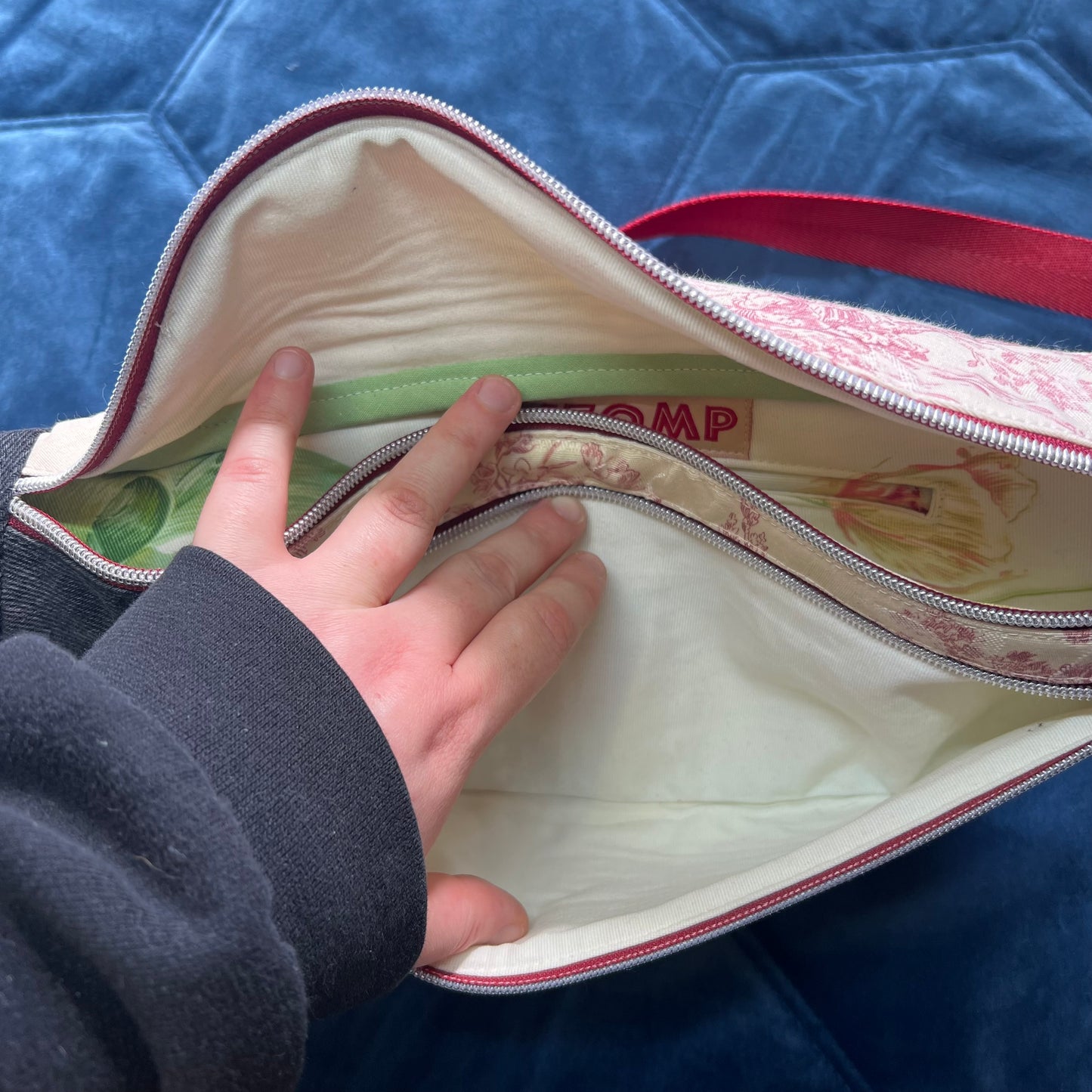 Upcycled Toile De Jouy Bum Bag, Handmade Recycled Crossbody