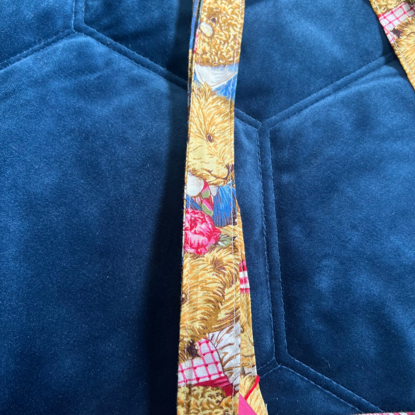 Upcycled Handcrafted Teddy Bear Tote | Vintage fabric | Fully Lined