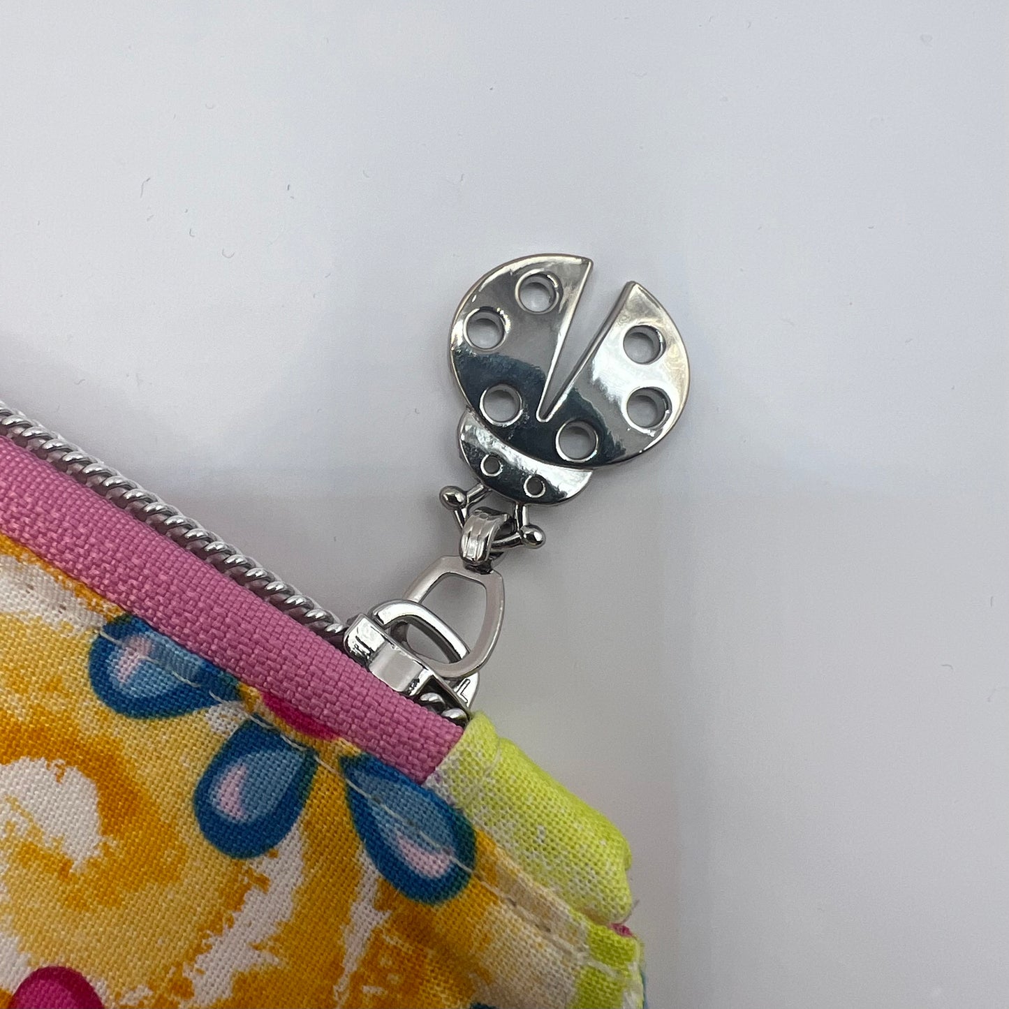Handmade Upcycled Zipper Pouch - Gingham, Flowers, and Swirls