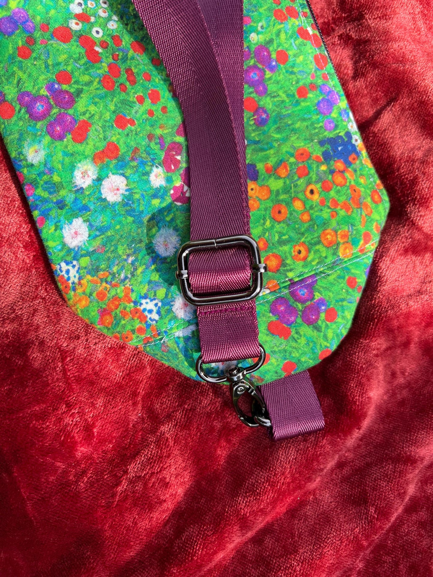 Upcycled Klimt Flower Garden Bum Bag | Eco-Conscious Fanny Pack