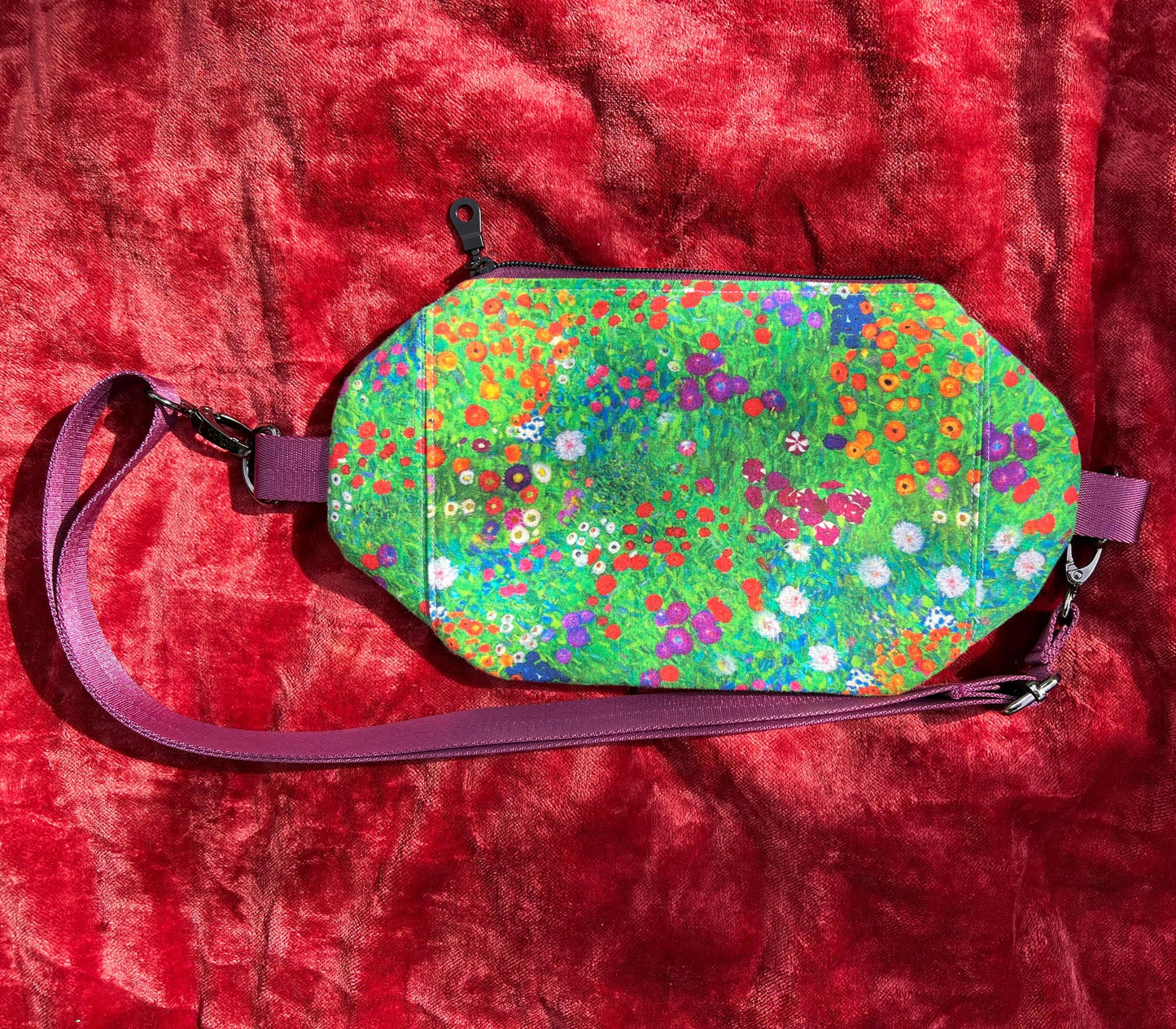 Upcycled Klimt Flower Garden Bum Bag | Eco-Conscious Fanny Pack