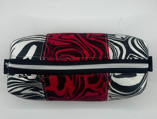 Upcycled Patchwork Swirly Pencil Case | Eco-conscious and Sustainable Pouch and Organiser | Cosmetics Bag