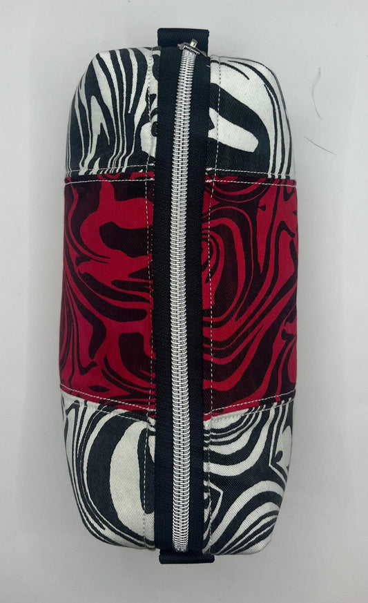 Upcycled Patchwork Swirly Pencil Case | Eco-conscious and Sustainable Pouch and Organiser | Cosmetics Bag