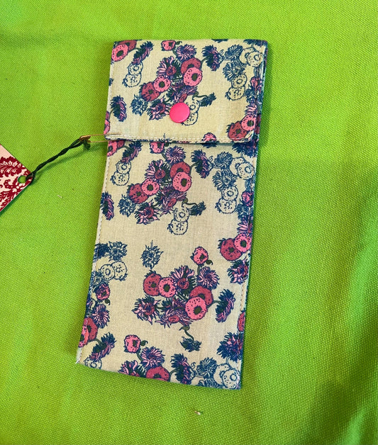 Upcycled Van Gogh Sunflowers Inspired Slim Glasses Case | Recycled Textiles