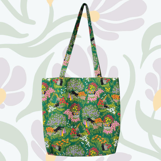Upcycled Cat Tote - Ethically Handmade Bag from Reclaimed Textiles - Sustainable Gifting