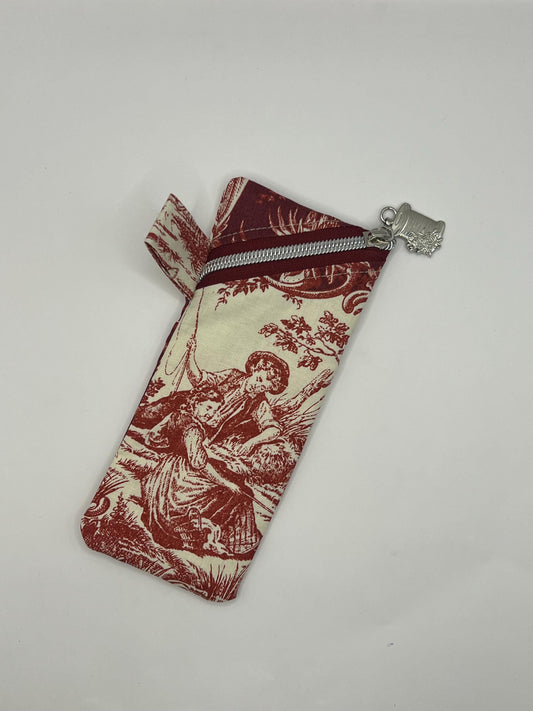 Upcycled Toile De Jouy Glasses Case - Handmade Pencil Case - Repurposed Fabric - Poetcore