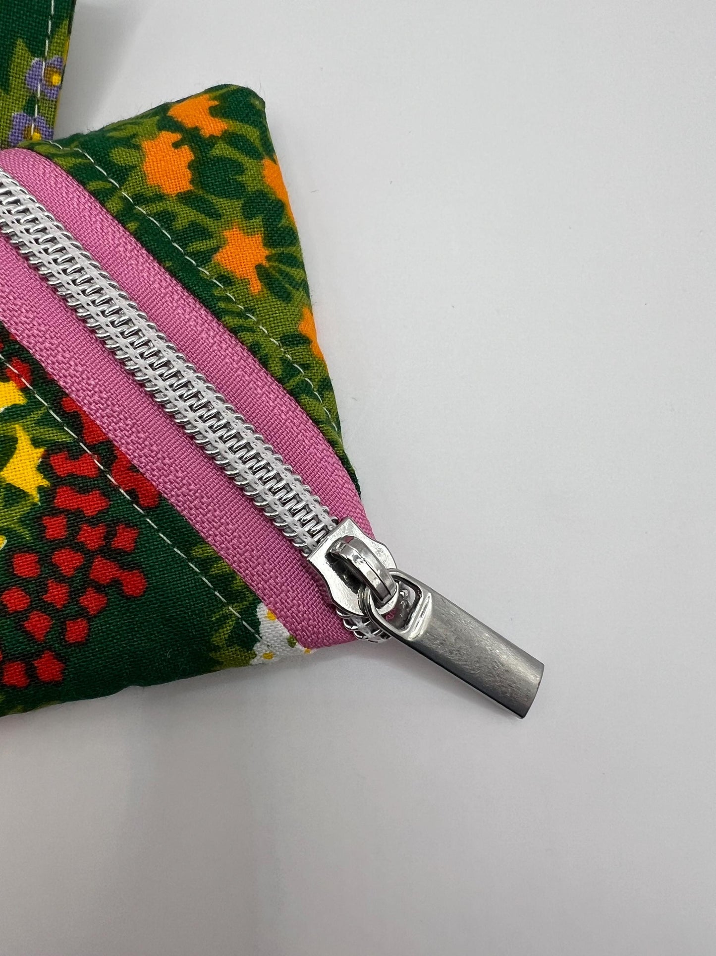 Upcycled Garden Cat Glasses Case - Handmade Pencil Case - Repurposed Fabric - Poetcore - Klimt Inspired