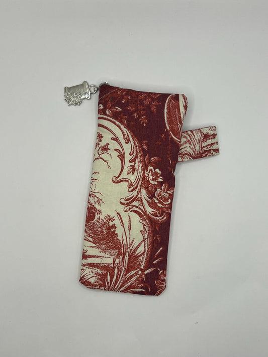 Upcycled Toile De Jouy Glasses Case - Handmade Pencil Case - Repurposed Fabric - Poetcore